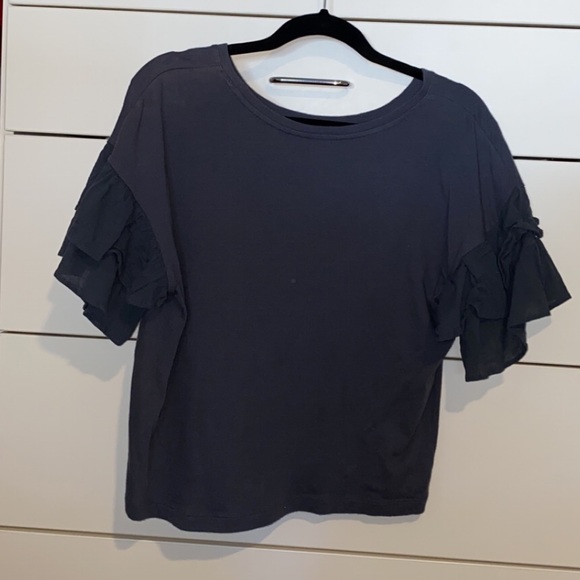 Gray Ruffled Blouse - Picture 2 of 3